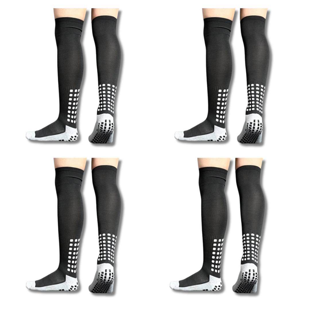 FULL LENGTH GRIP SOCKS - 4 PAIR BUNDLE
