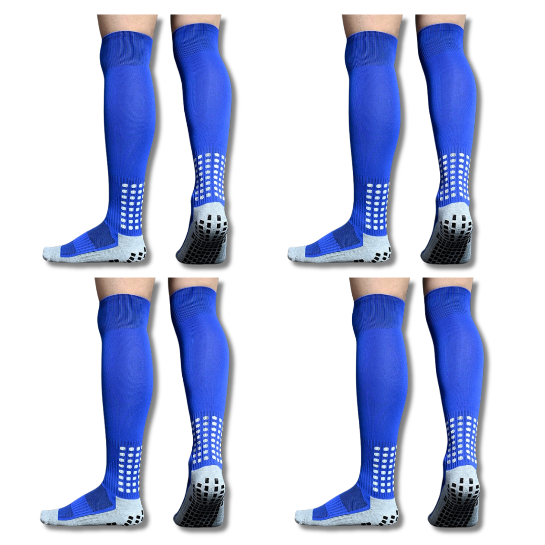 FULL LENGTH GRIP SOCKS - 4 PAIR BUNDLE