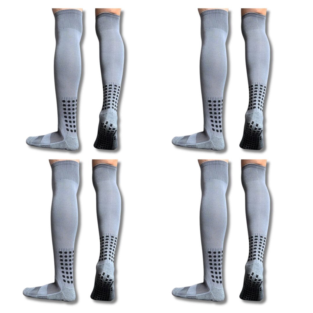 FULL LENGTH GRIP SOCKS - 4 PAIR BUNDLE