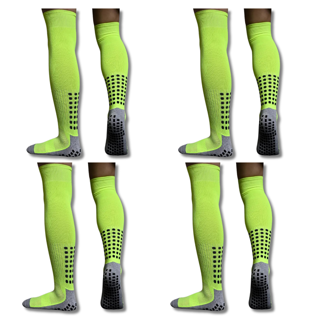 FULL LENGTH GRIP SOCKS - 4 PAIR BUNDLE