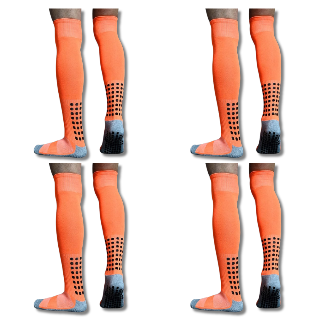 FULL LENGTH GRIP SOCKS - 4 PAIR BUNDLE