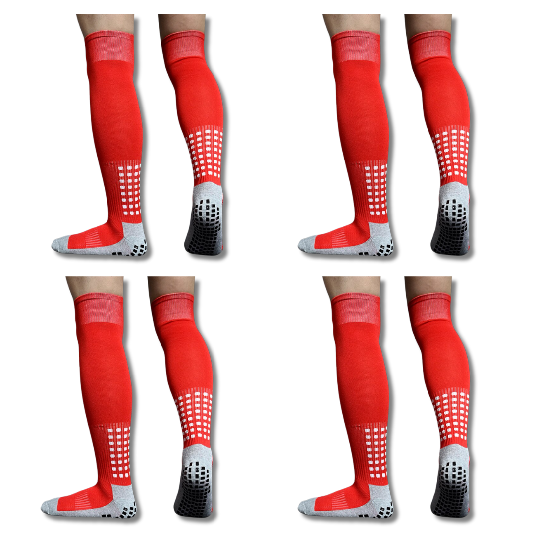 FULL LENGTH GRIP SOCKS - 4 PAIR BUNDLE